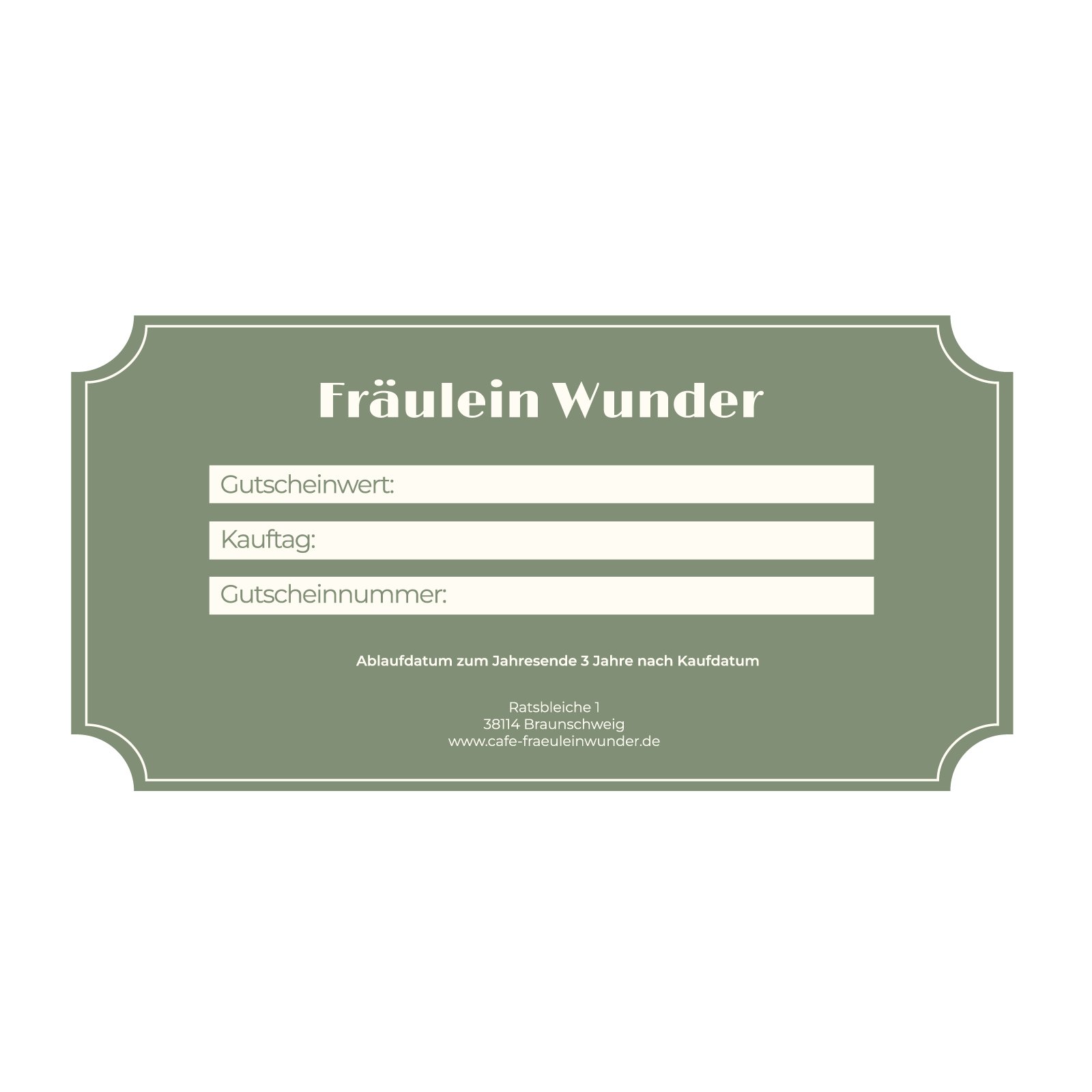 Cafe Fräulein Wunder Gutschein